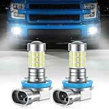 【48連超爆光！！】Marsauto h8 led フォグ 爆光 10000LM h11 led フォグランプ h16 led バルブ IP68防水 キャンセラー内蔵 6000K 車検対応 無極性 h11 h8 h16 ledフォグライト 結露対策 DC12V 50000時間以上寿命 2個入り ホワイト 2年保証(MF3シリーズ)