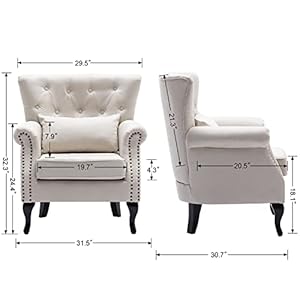 Kmaxfabricclubchairtuftedthronechairmidcenturyaccentwingbackchairpaddedseatingwoodlegshomeclubbedroomlivingroombeige Urban Country Home Decor Kmax fabric club chair tufted throne chair mid century accent wingback chair padded seating wood legs home club bedroom living room beige urban country home decor