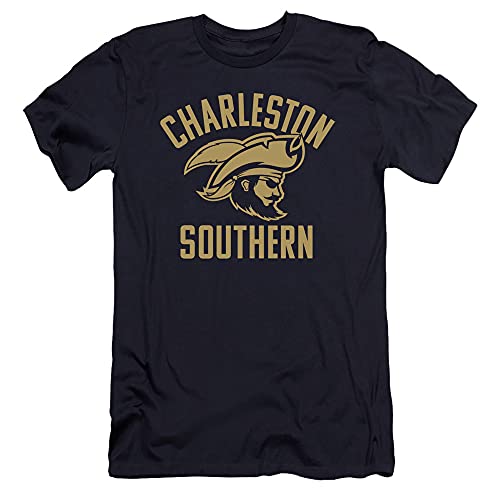 Charleston Southern University Official One Color CSU Buccaneers Logo Unisex Adult Canvas Brand T Shirt,Navy, 2X-Large