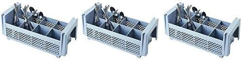 Cambro 8FBNH434151 8-Compartment Flatware Rack, Gray, 1/2 Size (3-(Pack))