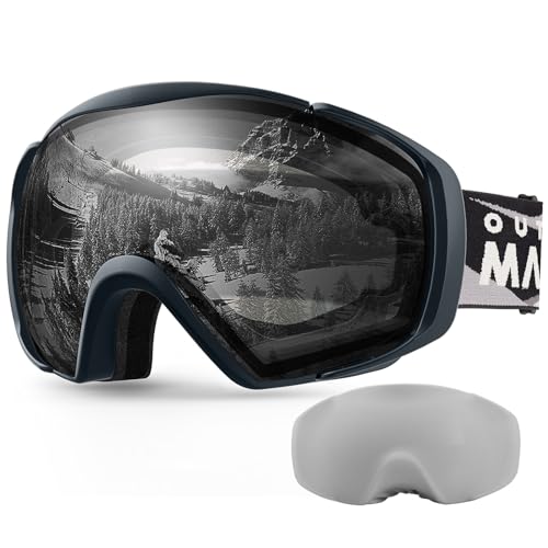 OutdoorMaster Ski Goggles with Cover, Anti-Fog OTG Snow/Snowboard Goggles