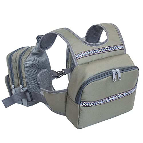 ZSLKDL Multi-Pockets Fly Fishing Vest Waistcoat Outdoor Fishing Chest Pack Backpack