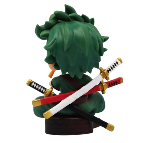 Image of Blue Aura Roronoa Zoro Action Figure Height-12.5cm Multicolour PVC | Zoro Mini Laugh