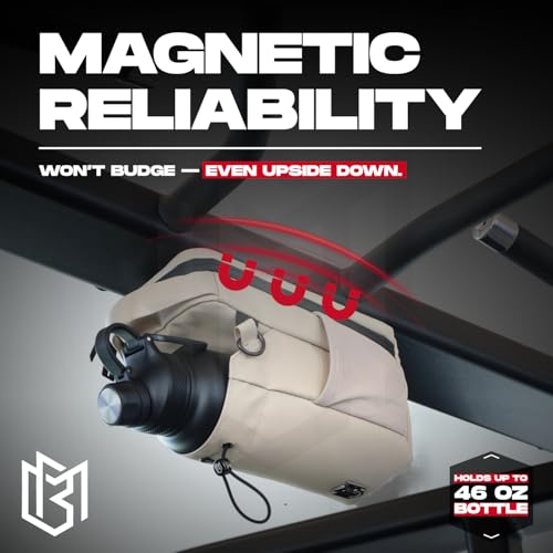 Magnetic Bottle Bag Sling Bag for Men and Women | Gym Bag for Gym, Travel, Work, and Sports | Keep Your Items off the Dirty Gym Floor With Magnetic Attachment (Cream) by Magnetic Bag Company - Image 2