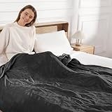 Electric Blanket King 100'x90' Fannel Heated Blanket King Size with 5 Heating Levels & 10 Hour Auto-Off, Dual Controls King Heated Blanket with ETL Certification, Even & Fast Heating（Charcoal Grey）