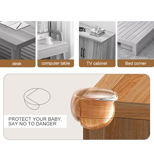 Image of Clear Corner Protectors for Baby - Soft Silicone Bumpers, Pre-Taped Adhesive Guards for Sharp Table & Furniture Edges (12 Pack)