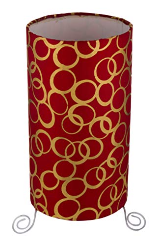 Image of Tucasa Printed Classic Circular Drum Table Lamp