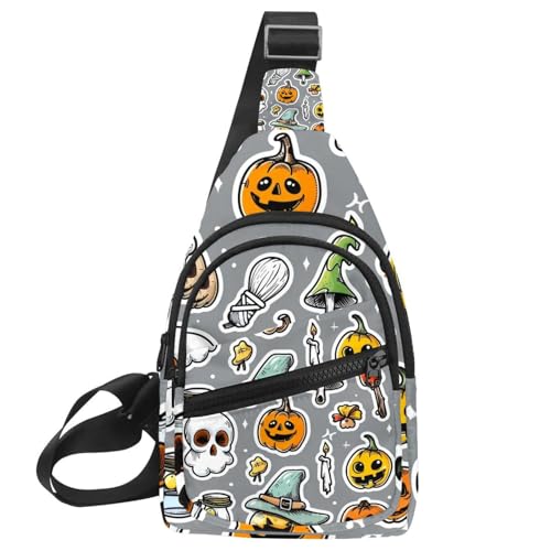 Riñonera Happy Halloween para festivales y viajes con diseño cómodo de bolsa cruzada