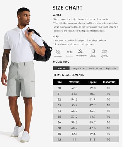 Short de golf extensible et cargo Willit gris clair taille 50 - 7