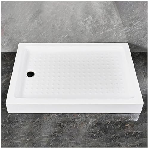 Bandeja receptora de ducha, kit de bandeja de ducha antideslizante con drenaje central, base de ducha rectangular de superficie sólida para montaje de baño