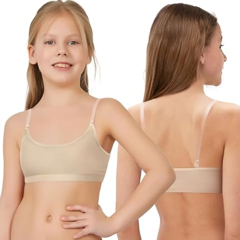 iMuchic Girl Seamless Dance Bra with Adjustable Straps Cover