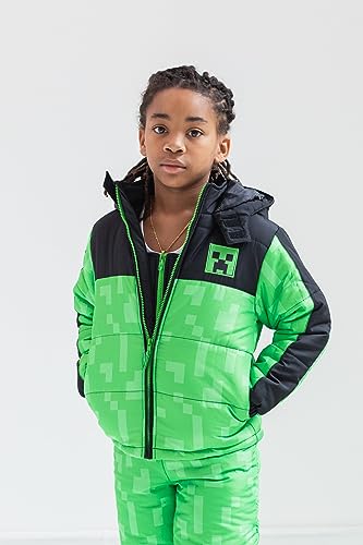 Minecraft Zombie Zip Up Puffer Jacket and Snow Bib Ski Pants Little Kid to Big Kid4