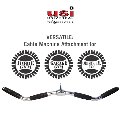 Image of USI UNIVERSAL Cable Machine Attachment LAT Pulldown Attachments Home Gym Triceps Pull Down Attachment Cable Machine Equipments for Home Gym (Tricep Press Down Bar)