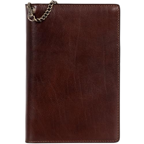 Time Resistance Leather Journal with 320 Lined Pages A5 Notebook and Bookmark - Italian Handmade Notepad (Brown) - Gift Box Included