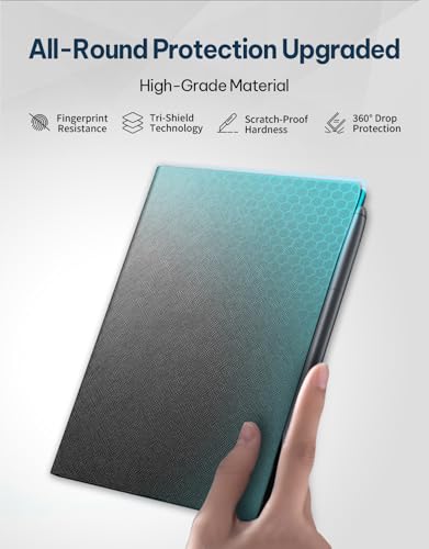 Image of iFLYTEK AINOTE Air2 Black Protective Folio Case for Note-Taking Tablet 8.2 inch, Premium PU Leather, Slim& Lightweight, Durable Cover with a Pen Clip for E-Ink Writing Tablet, Water and Dustproof,