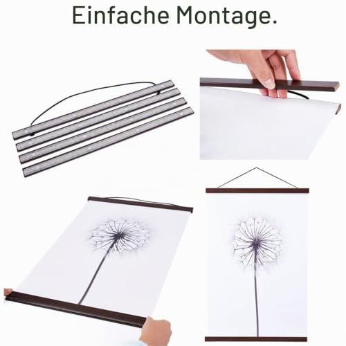 Ywlake Posterleiste Posterschiene Posterleisten, Magnet Magnetische Holz Poster Aufhänger Halter Rahmen Leisten Bild Bilder Bilderrahmen… – Ansicht 2