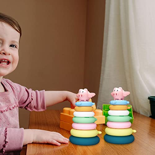 Empilhar Brinquedo Círculo De Aninhamento, Coluna Educacional Brinquedo para o Desenvolvimento Inici