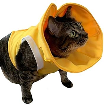 Amazon 猫術後服 猫保護服 猫用 エリザベスカラーウェア Xs イエロー Pet Animals 服 アクセサリー 通販