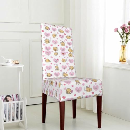 Housse de chaise extensible anti-plis protection lavable fleurs dessin animé