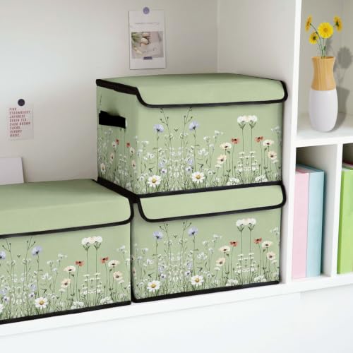 Image of Fabric Storage Bins with Lids,Under Bed Storage Containers 3Pack