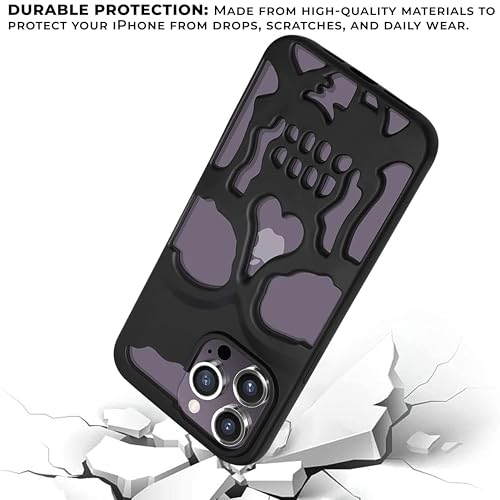 Image of Kraptick Polycarbonate iPhone 16 Pro Case - Skull Face Design Mobile Cover, Stylish & Durable Phone Cover, Lightweight Protective Fit for Apple iPhone 16 Pro -(Matte Black)