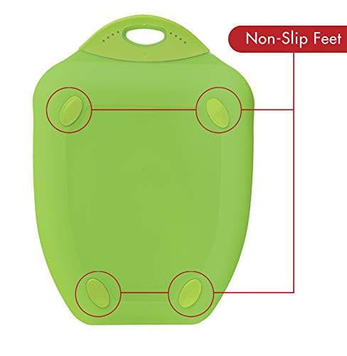 Dexas Chop & Scoop Cutting Board, 9.5 By 13 Inches, Solid Green #TOP2