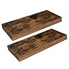 HOOBRO Floating Shelves Wall Shelf Set of 2 157 Inch Hanging Shelf with Invisible Brackets for Wall Decor in Bathroom Bedroom Toilet Kitchen Living Room Office Rustic Brown BF40BJ01