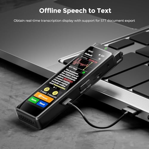 Image of Innioasis 136GB Voice Recorder Device with Playback, Full Touchscreen Audio Recording Device with AI Intelligent Transcription and Bluetooth, Voice Recorder Mic and Voice Activated Recorder (Black)