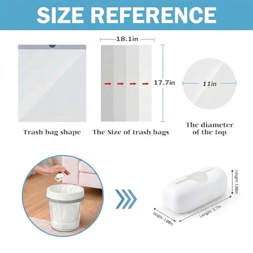 Image of Teivio 4 Gallon Drawstring Trash Bags with Dispenser, 110 Count | Strong Bathroom garbage bags and waste basket liners with in-bin dispenser for cleaner refills