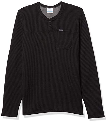 Columbia Men's Flare Gun Waffle Henley, Black, Medium