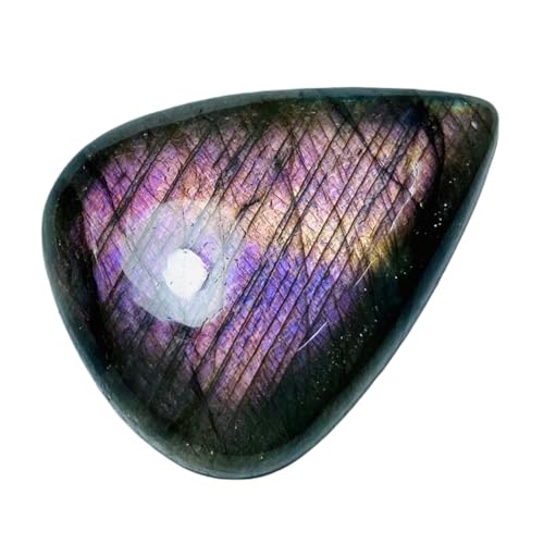 Cabochon en pierre gemme labradorite naturelle 36x28x8mm d'exception pour bague et pendentif