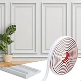 Peel and Stick Wall Molding Trim-19.68FT X 1.6 Inch Self Adhesive Chair Rail, Flexible Trim Moulding for Mirror, Door, Window Frames & Interior Decoration