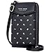 Handy Umhängetasche Damen- Handytasche mit Geldbörse zum umhängen Damen Schultertasche Klein reisepass Handytasche mit Kartenfächer Verstellbar Abnehmbar Schultergurt für Handy unter 6.5‘‘Schwarz