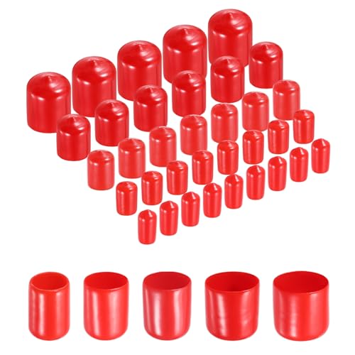Protectores de rosca de tornillo rojo uxcell para acabados limpios en estructuras 2