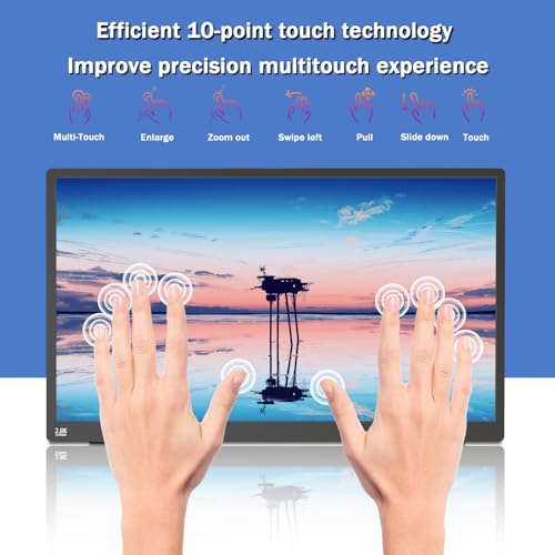 Image of Portable Monitor Touchscreen 15.6 inch 2.8K Laptop Screen Extender 2880x1620,100Hz,100%sRGB,w /45 Adjustable Stand,mini HDMI USB-C Computer Display for Laptop PC Phone Mac