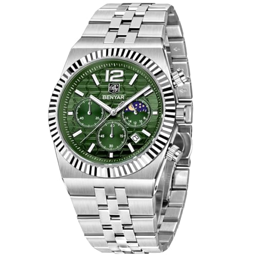 Image of BENYAR Men's Luxury Chronograph Watch Date Window High-Performance Luminous Quartz movment Waterproof -Ideal Gift for Business & Casual Gift Stylish Wristwatch for Men & Boys