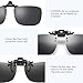 CAXMAN Polarized Clip-on Flip Up Metal Clip Rimless Sunglasses, Lightweight, Black Lens 59 * 42mm