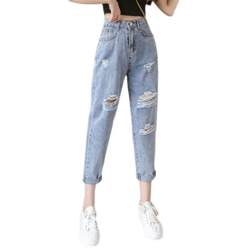 Loose-Fitting Slimming Summer Thin Ripped Jeans