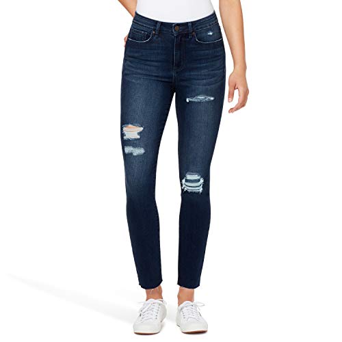William Rast Women's Sculpted High Rise Skinny Ankle, Twisted Berry - Destruction, 30