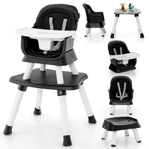 HONEY JOY 8 in 1 Baby High Chair, Convertible Wooden Highchair for Babies and Toddlers/Table and...