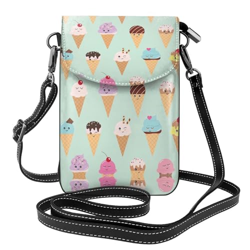 Sac à bandoulière en cuir pour téléphone noir compact