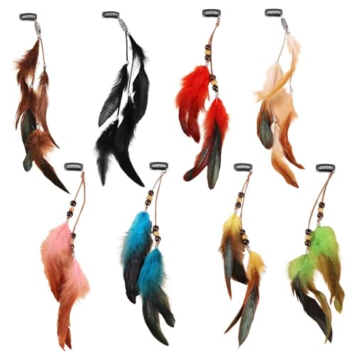 8 peças de garfo de penas, acessórios para o cabelo boho, ganchos retro, acessórios de cosplay, suprimentos de disfarces de festa.