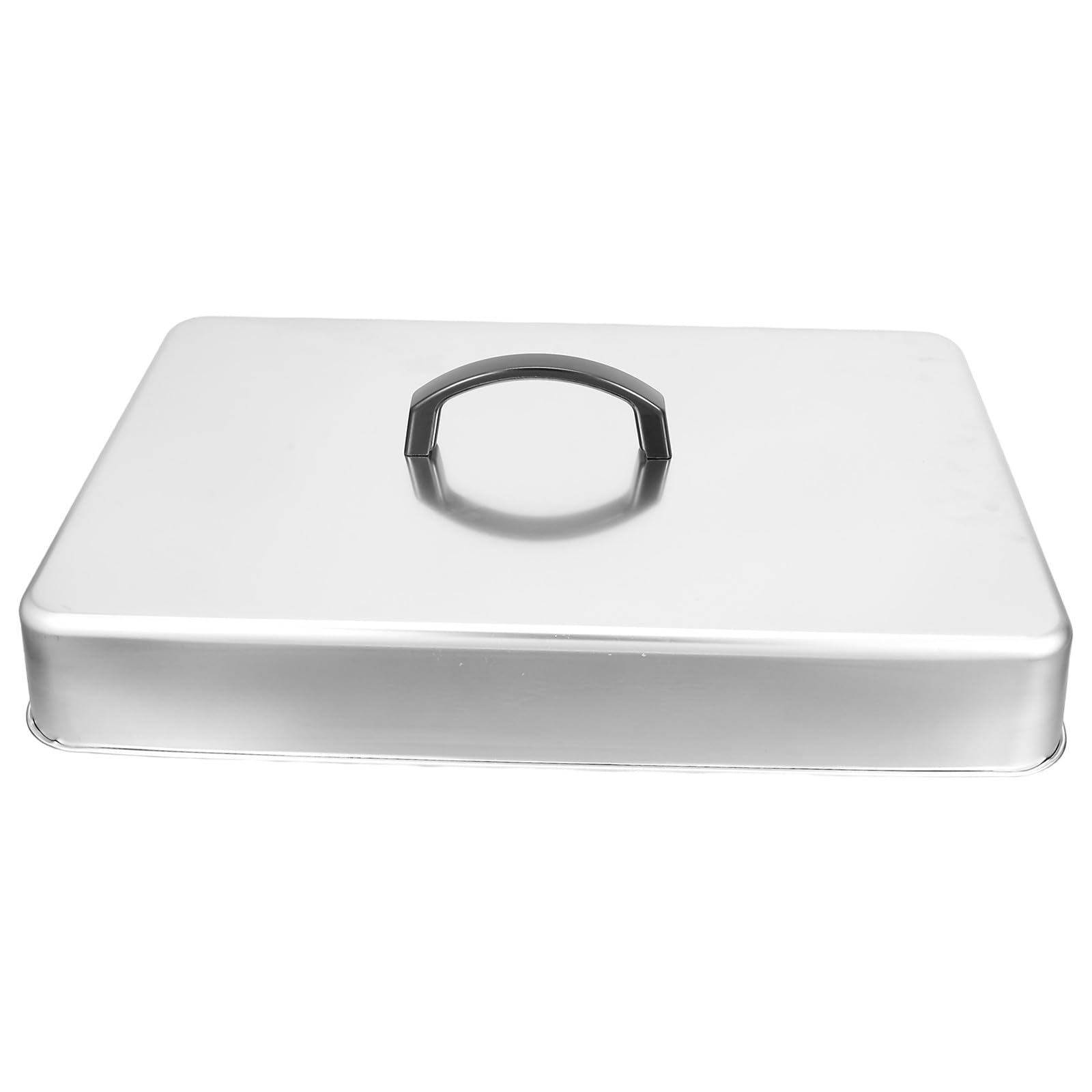 Couvercle Rectangulaire en Acier Inoxydable Cloche à Badigeonner 435 X 283 X 66 Cm Retient Chaleur et Arôme pour Plancha et Barbecue Réunions Extérieures