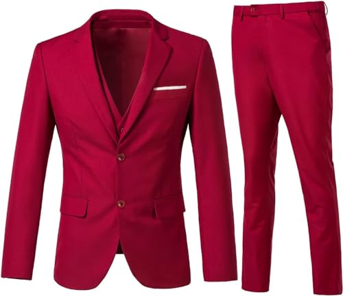 Men's Suits 3 Pieces Slim Fit Suit 2 Button Business Formal Suit Blazer Jacket Vest Pants Prom Wedding Set