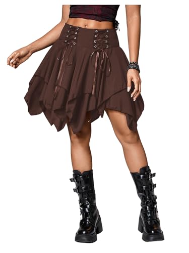 Amazon.com: Verdusa Women's Flowy Ruffle Skirt Fairy Renaissance