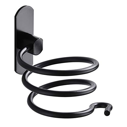 JIAHU Material de latão secador de cabelo suporte com base redonda montado na parede prateleira de cabelo dourado