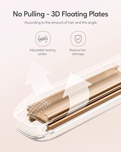 Plancha para el cabello profesional con revestimiento en nano-titanio, plancha 2 en 1 para alisar el cabello y darle brillo, plancha dual voltaje miniatura 6