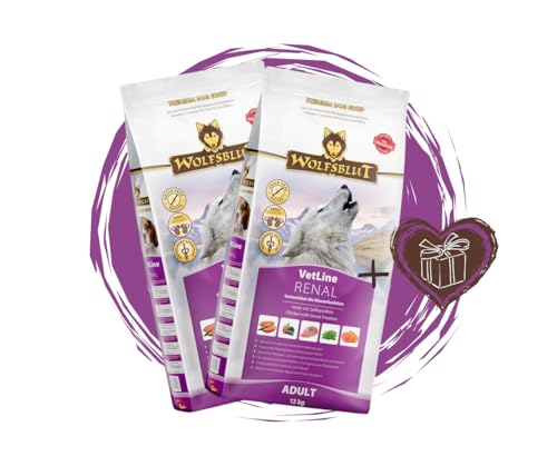 Wolfsblut Vetline Hundefutter - RENAL, 2x12kg - Sparbundel, Sparpaket - inklusive Warnicks Tierfutterservice Hundesnack Goodie
