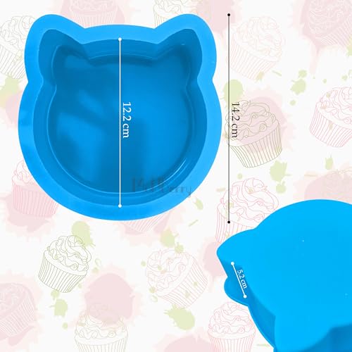 Image of MoldBerry Cat Shaped Bento Cake Mould | 5.2cm Deep Mini Silicone Baking Mold for Cute Animal Cakes | Silicone Chocolate Mould | Birthday Cake Snack Tart Muffin Cupcake Cheesecake Baking | Pack 1