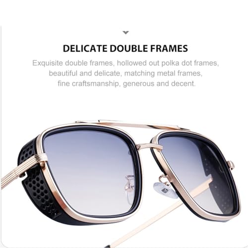 CGZWFERA-Retro Men's Steam Punk Sunglasses Metal Eyeglass Frame Outdoor Sports Driving Sun Protection2